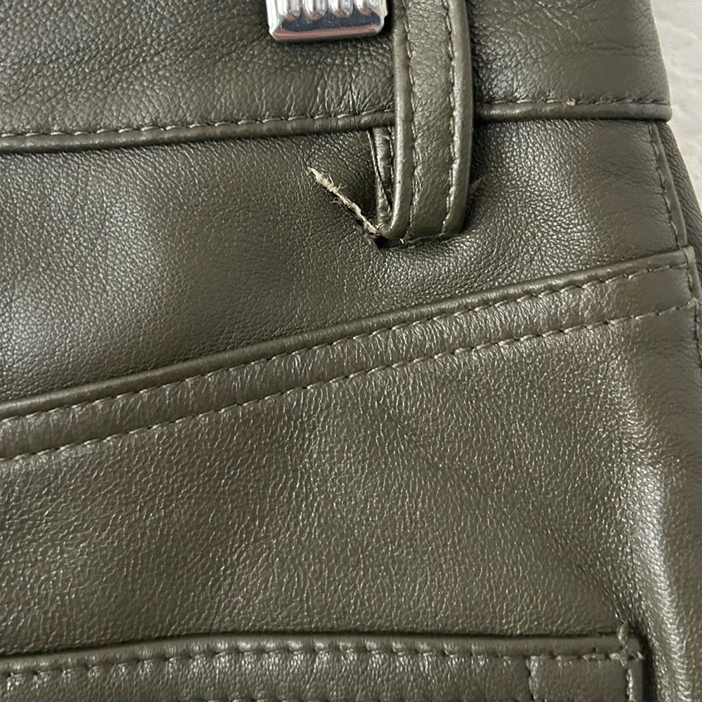 NWT Zara Green Leather Pants - Picture 4 of 7